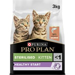 PURINA PRO PLAN | Sterilised Kitten <1 Healthy Start | Riche en Saumon | Croquettes | Chaton | Sac de 3kg