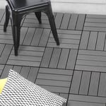 IDMARKET Lot de 5 dalles de terrasse WODHY clipsables bois composite gris