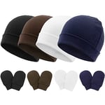 DRESHOW Bonnets de Naissance et Moufles de Protection Bébé Gants Bonnet Nouveau-né Bambin Doux Mignon Tricoté Chapeau 0-6 Mois, Taille unique