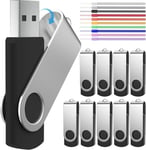 Lot de 10 clés USB 2.0 16 Go en Vrac avec Cordons Multicolores(Q337)