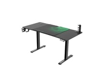 Ultradesk Level V2 Bureau d'ordinateur, Bureau de Jeu et Table de Travail avec réglage électrique de la Hauteur | Mémoire Interne pour 2 réglages | Tapis de Souris XXL, Patin Vert, 140x68 cm