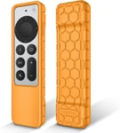 Télécommande Housse Pour Apple Tv 4K/Hd Siri Remote 2022 2021(3Ème/2E Génération)-[Série De Ruche] Léger Antidérapant Anti-Chocs Silicone Housse De Protection Slim Case,Orange