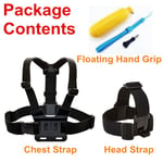 Costume trois pièces Réglable Action Pour Gopro Caméra Ceinture Poitrine Bandeau Floating Hand Grip Accessoires Bandeau Casque Pour Professeur Montage Trépied Sport