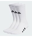adidas Performance Cushioned Crew Grip Socks 3-Pairs Pack, White, Size 5, Men