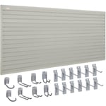 VEVOR Panneau à Lattes Mural Garage 1220x310 mm Panneau Rangement Outils 8PCS Panneaux Muraux Porte-outils Capacité 34 kg avec Crochets pour Atelier, Magasin de Détail, Organisation Stockage Artisanal