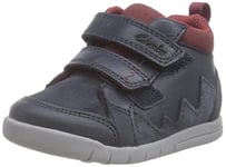 CLARKS Rex Park T Basket, Navy Leather, 22 EU Large