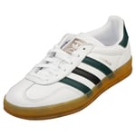 adidas Gazelle Indoor Unisex White Green Casual Trainers - 9.5 UK