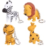 Jungle Animal Keyring | LED Torch & Animal Sound | Single | Cracker Filler