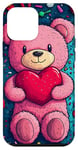 Coque pour iPhone 12 mini Ours en peluche coeur Saint-Valentin