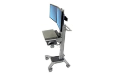 Ergotron Neo-Flex WideView WorkSpace vogn med hjul - Patented Constant Force Technology - for 2 LCD-displays/tastatur/mus/CPU/stregkodescanner - dobbelt - totonet grå