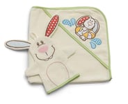 NICI- Set de Serviettes de Bain à Capuche Lapin Tilli 70x70cm avec Gant de Toilette 23x14cm dans Une boîte Cadeau 28x28x4cm Beige-Jouet pour bébé à saisir et à Jouer dans la Baignoire, 61555