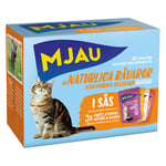 Mjau Cat Poser 12 x 85 g - Blandet kjøttmeny i saus (4 varianter)