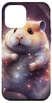 Coque pour iPhone 15 Pro Max Boho Hamster Mignon Souris Rétro Galaxie Astronaute