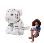 EcoBuddiez - Tigre Blanc de Deluxebase. Grande Peluche Douce de 30cm Faite de Bouteilles en Plastique Recyclées. Cadeau Calin écolo pour Enfants et Animal Doux et Mignon pour Bambins.