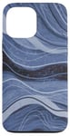 Coque pour iPhone 13 Pro Max Bleu clair, bleu marine et motif tourbillons noirs