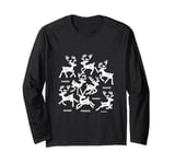 Christmas Dancer Ballet Ballerina Dance Teacher Reindeer Long Sleeve T-Shirt