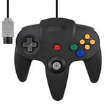 Long Handle Game Controller Classic Nentendo 64 Controller Wired Replacement Gamepad Remote Pad Joystick Fit for Wii N64 Game Consoles (Black)