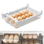 MDHAND Tiroirs Oeuf porte-œufs, réfrigérateur avec rail coulissant et poignée, organisateur d'œufs de frigerator et économise l'espace du réfrigérateur, bavoir pour jusqu'à 18 œufs（Oeuf porte-œufs）