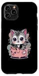 Coque pour iPhone 11 Pro Chat kawaii avec tirelire