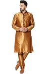 SKAVIJ Kurta Pyjama - Indien Robe de fête - Costume Homme (Marron, Medium)