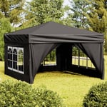 Maison Chic - Tente de réception pliable Tonnelle de réception Barnum avec parois Noir 3x3 m 46235