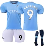 2024-2025 Manchester City Hemma Matchtröja Vuxen Fotbollströja Nr.9 Haaland-Xin Adult S