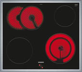 Siemens EA64RGNA1E iQ300 Plaque de cuisson électrique vitrocéramique (contrôlée par la cuisinière), 60 cm de large, zone de cuisson à double circuit de 21 cm, espace pour grandes poêles à frire, zone