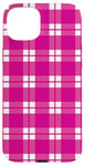 iPhone 15 Plus Pink Checkered Plaid Flannel Gingham Pattern Checker Rustic Case