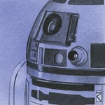 Star Wars "R2-D2 Sketch Canvas Print, Cotton, Multi-Colour, 1.80 x 30.00 x 30.00 cm