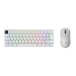 Logitech G Pro X 60 Lightspeed, Clavier Gaming sans Fil, mécanique Ultra Compact TKL 60% pour PC (AZERTY FR) + Pro X Superlight 2 Lightspeed Souris Gaming sans Fil - Blanc