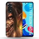 Coque pour Xiaomi Redmi Note 11 / 11S Manga Attaque Titans Eren Titan