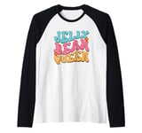 Jelly Bean Queen Groovy Lettering Vibes Raglan Baseball Tee