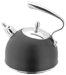 Stellar Stainless Steel Ebony Stove / Hob Top Kettle 2.5L Inductionable