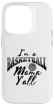 Coque pour iPhone 14 Pro Southern Moms Cadeau de basket-ball fantaisie pour femme Gris et noir