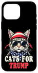 Coque pour iPhone 16 Pro Max Cats For Trump Funny Pets For Trump Drapeau USA