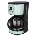 Korona 10665 Cafetière Retro | Menthe | 1,5 Liter | Cafetière à filtre | Affichage LCD | Minuteur | incl. filtre permanent (Menthe)