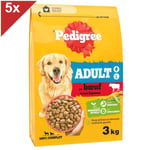 PEDIGREE Croquettes au Boeuf et aux Legumes pour chien adulte >10kg 5x3kg