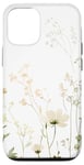 Coque pour iPhone 15 Pro Vert olive Boho botanique fleurs sauvages plantes fleur