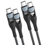 Usbc to Usbc Cable, 100W 5A Type C to Type C Fast Charging Cable [2M/2Pack] USB C to USB C Cable Charger for MacBook Pro/Air iPad Pro/Air Samsung Galaxy S24 S23 S22 Ultra S21 iPhone 15 16 Pro Max Plus