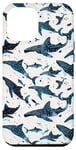 iPhone 13 Pro Max Whale Blue Shark Pattern Case Cute Ocean Sea Life Animal Case