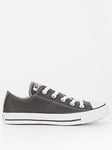 Converse Leather Ox Trainers - Black, Black/White, Size 5, Women