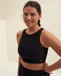 Aim’n Black Micro Rib Crop Top - S