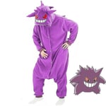 Gengar dräkt heldress pyjamas Halloween jul one piece kigurumi för män kvinnor-WELLNGS L