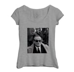 T-Shirt Femme Col Echancré Jack Nicholson Acteur Cigarette Photo Noir Et Blanc Cinema