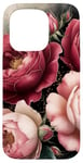 Coque pour iPhone 15 Pro pétales de rose vibrantes roses