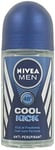 Nivea Men Cool Kick Roll-On Deodorant, Antiperspirant, Pack of 3 X 50 Ml