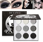 DE’LANCI PANDA Black Smokey Eyeshadow Palette Makeup,9 Colors Black Silver Gr