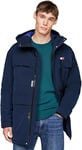 Tommy Jeans Parka Homme Tech Canvas avec Capuche, Bleu (Dark Night Navy), XXL