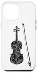 Coque pour iPhone 12 Pro Max Violon et Archet (Noir Ancien) Violoniste