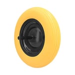 Ferrestock Roue pleine increvable pour brouette de chantier et jardinage professionnelle ou domestique, Jaune